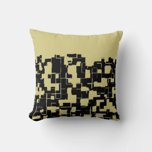 Trendy Modern Black/Yellow Green (Changeable) Throw Pillow