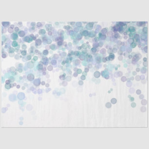 Trendy Modern Blue and White Bokeh Dots Tissue Paper