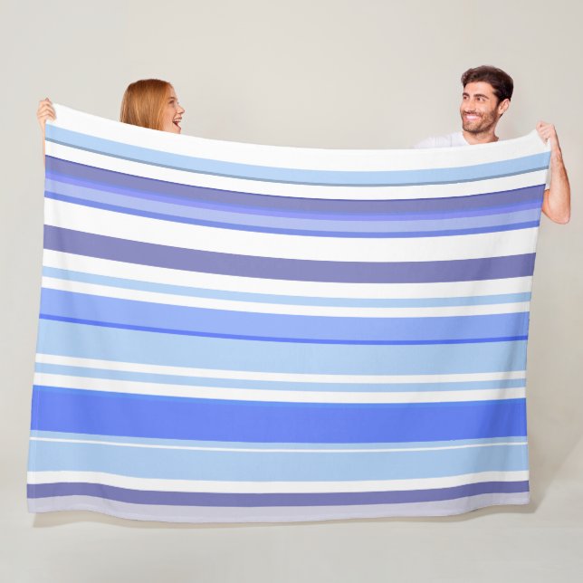 Trendy Modern Boho Chic Stripes Fleece Blanket (In Situ)