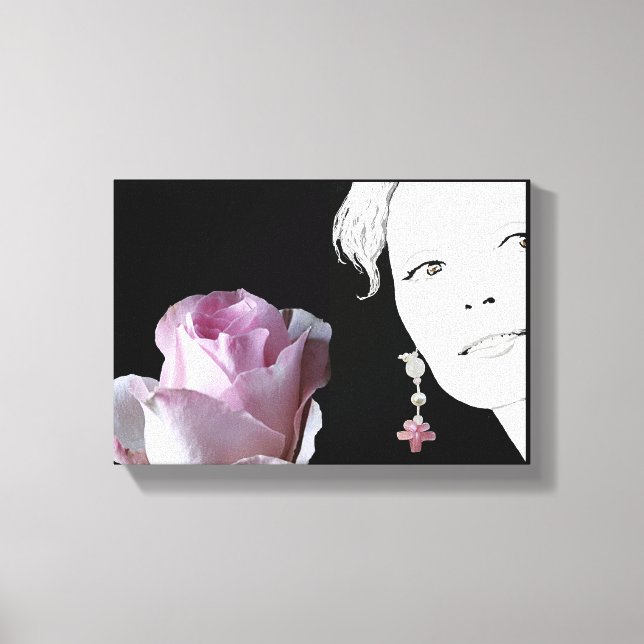 Trendy modern boho fashion illustration floral  canvas print (Front)