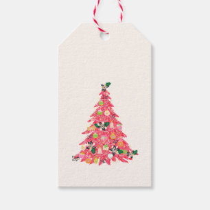 trendy modern bright colour festive christmas tree gift tags