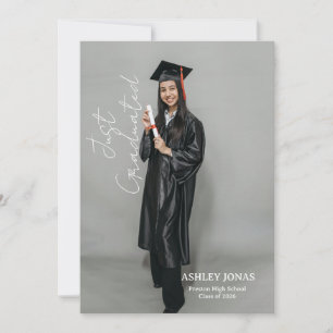 Trendy Modern Casual Photo Graduation Invitation