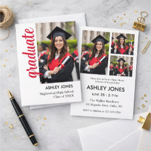 Trendy Modern Casual Photo Graduation Invitation