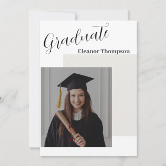 Trendy Modern Casual Photo Graduation Invitation