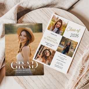 Trendy Modern Casual Photo Graduation Invite