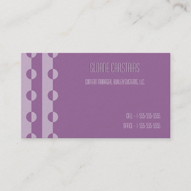 Trendy Modern Changeable Colour Dot Biz Cards (Front)