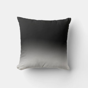 Trendy modern chic abstract black and white ombre throw pillow
