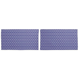 Trendy Modern Chic Blue Purple and white Flowers  Pillowcase