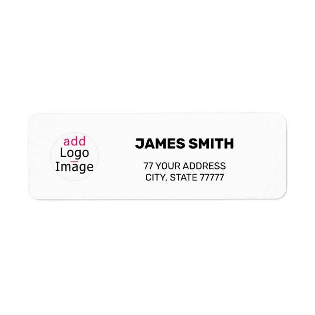 Trendy Modern Chic Custom White Return Address (Front)