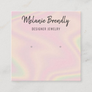 Trendy Modern Chic Name Jewellery Earring Display  Square Business Card