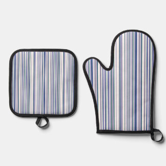 Trendy Modern Chic Stripes Oven Mitt & Pot Holder Set