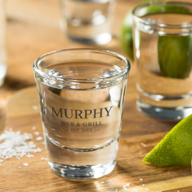Trendy Modern Classic Personalized Home Bar Party Shot Glass (Creator Uploaded)