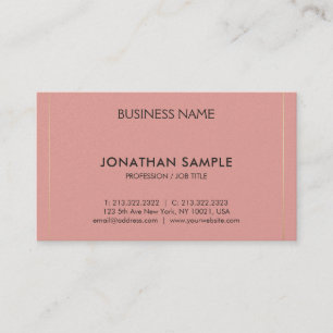 Trendy Modern Clean Elegant Plain Deluxe Business Card