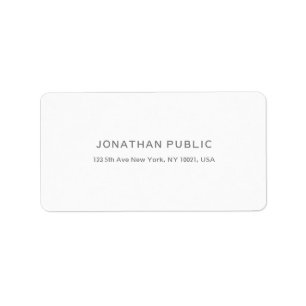 Trendy Modern Clean Elegant Template White Address Label