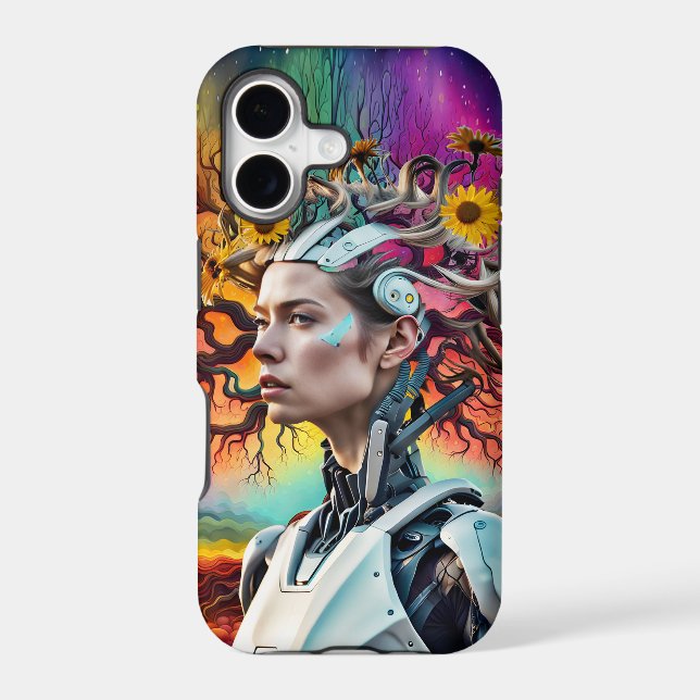 Trendy Modern Colorful Android Tree (Back)