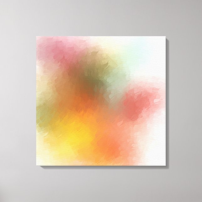 Trendy Modern Colourful Abstract Art Red Yellow Canvas Print (Front)