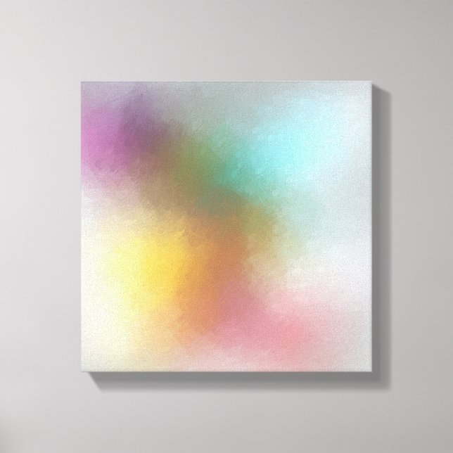 Trendy Modern Colourful Abstract Art Red Yellow Canvas Print (Front)