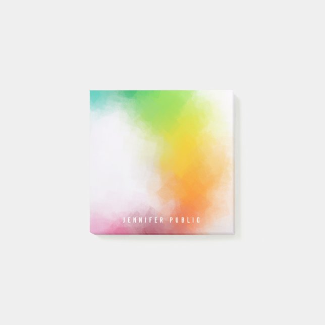 Trendy Modern Colourful Abstract Art Template Post-it Notes (Front)