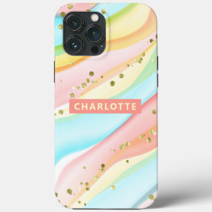 Trendy Modern Colourful Girly Personalized Name iPhone 13 Pro Max Case