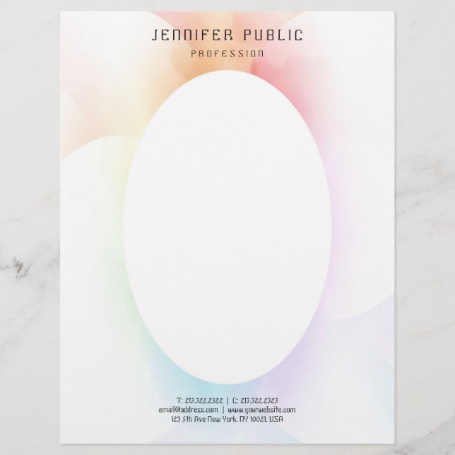 Trendy Modern Colourful Simple Design Template Letterhead (Front)