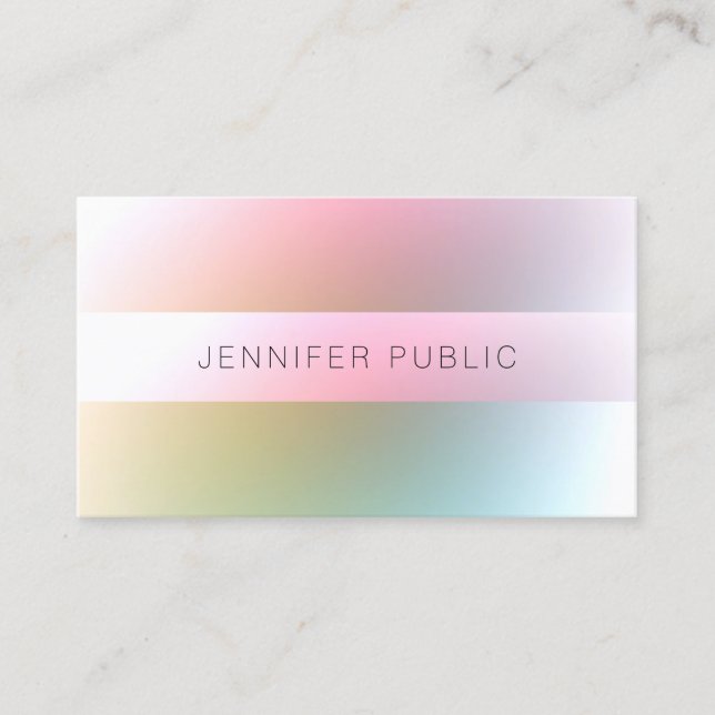 Trendy Modern Colourful Template Elegant Minimalis Business Card (Front)