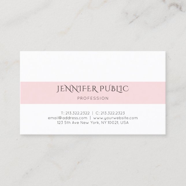 Trendy Modern Creative Minimalist Design Plain Business Card (Front)