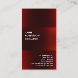 Trendy Modern Dark Red Business Card
