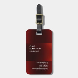 Trendy Modern Dark Red Luggage Tag