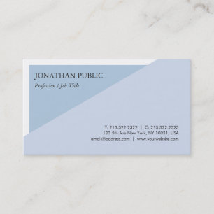 Trendy Modern Elegant Blue Creative Design Plain Business Card