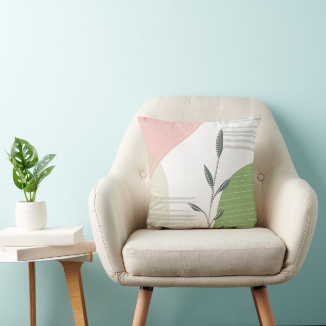 Trendy modern elegant chic botanical throw pillow (Chair)