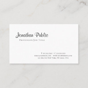 Trendy Modern Elegant Design Chic Minimalist Plain Business Card