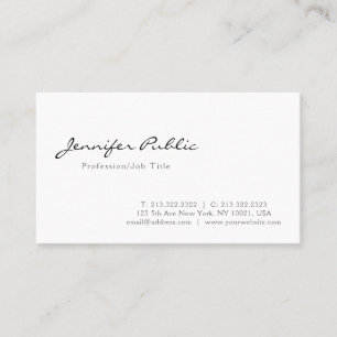 Trendy Modern Elegant Design Minimalistic Plain Business Card