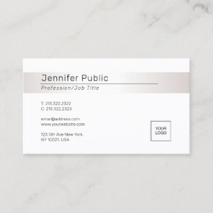 Trendy Modern Elegant Glamour Faux Silver Template Business Card