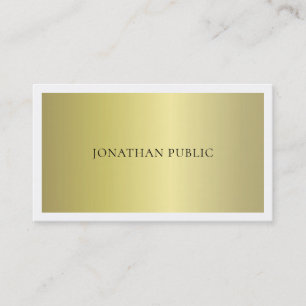 Trendy Modern Elegant Glamourous Gold Plain Luxury Business Card