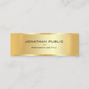 Trendy Modern Elegant Gold Look Create Your Own Mini Business Card
