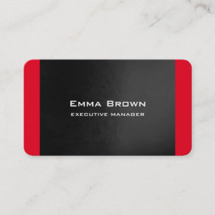 Trendy Modern Elegant Grey Red Executive Manager Business Card