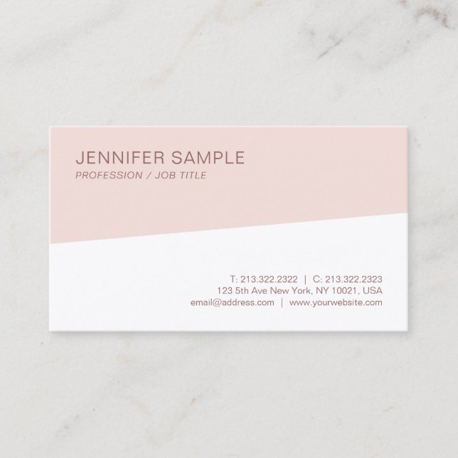 Trendy Modern Elegant Minimalist Design Template Business Card (Front)