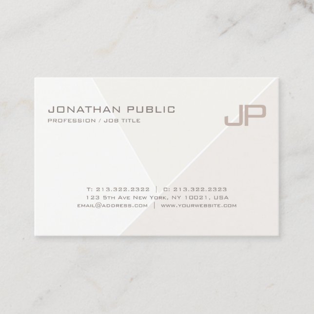 Trendy Modern Elegant Monogrammed Template Business Card (Front)