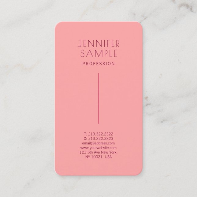 Trendy  Modern Elegant Premium Silk Rounded Business Card (Front)