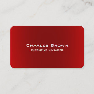Trendy Modern Elegant Red White Manager Business Card
