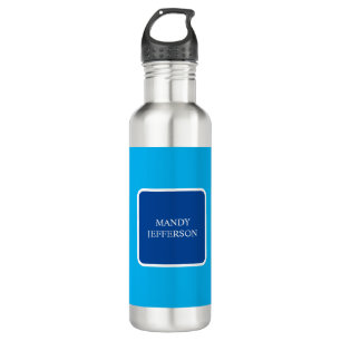 Trendy Modern Elegant Simple Blue Add Your Name 710 Ml Water Bottle