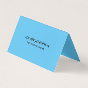 Trendy Modern Elegant Simple Blue Manager Business Card