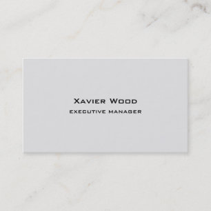Trendy Modern Elegant Simple Grey Manager Business Card