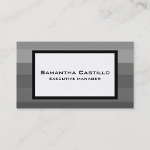 Trendy Modern Elegant White Grey Striped Business Card