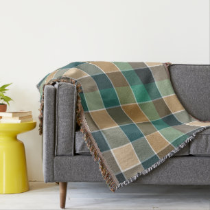 Trendy Modern Fall Colour Block Throw Blanket