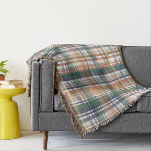 Trendy Modern Fall Colour Block Throw Blanket