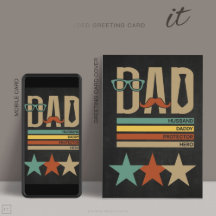 Trendy & Modern Fathers Day Folded Greeting Card
