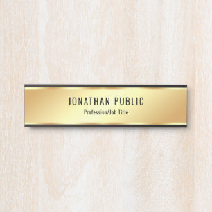 Trendy Modern Faux Gold Elegant Template Custom Door Sign