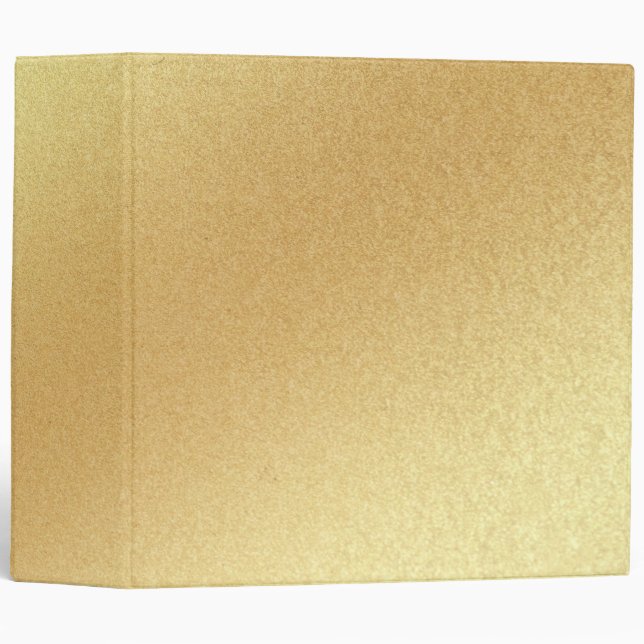 Trendy Modern Faux Gold Glitter Golden Elegant Binder (Front/Spine)