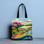Trendy Modern Felted Floral Landscape Tote Bag<br><div class="desc">Trendy Modern Felted Floral Landscape Tote Bag features a stylish modern faux felted effect with colourful flowers and colourful country landscape. Perfect for birthday,  Mother's Day,  Christmas gifts,  celebrations and more. Created by Evco Studio www.zazzle.com/store/evcostudio</div>